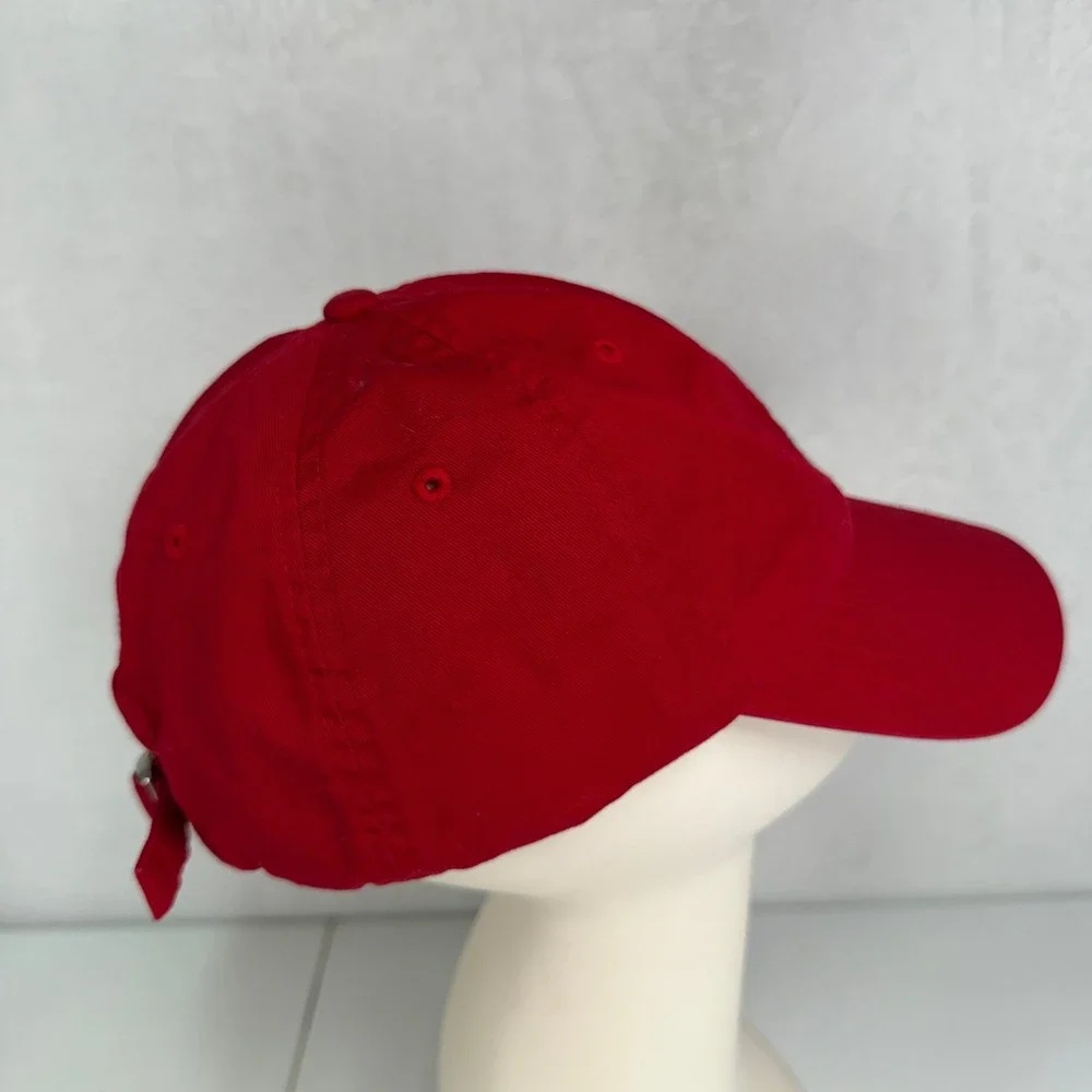 Vintage Polo Ralph Lauren Baseball Cap Red Navy Pony Logo Adjustable Cotton Hat
